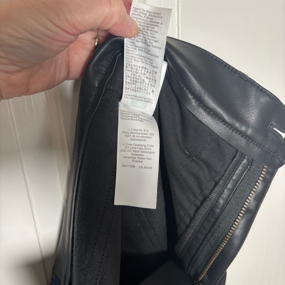 J. Crew Black Faux Leather-Style Bikercore Pants Women’s Size 30 - Picture 8 of 9